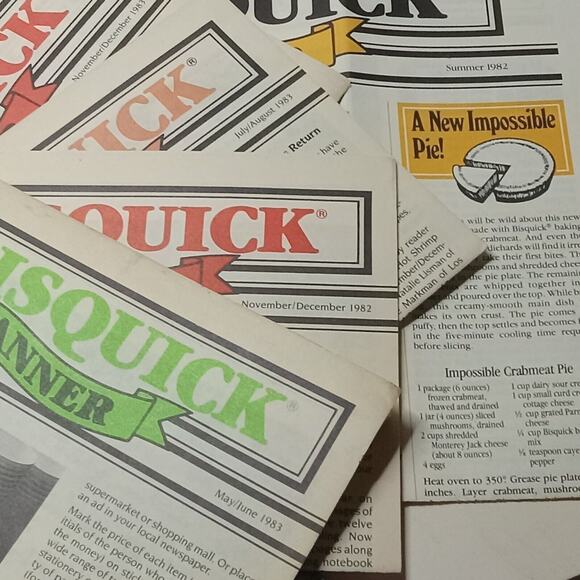 Bisquick Banners 1980's Granny Core Cooking Recipe Vintage Collection - Picture 2 of 7